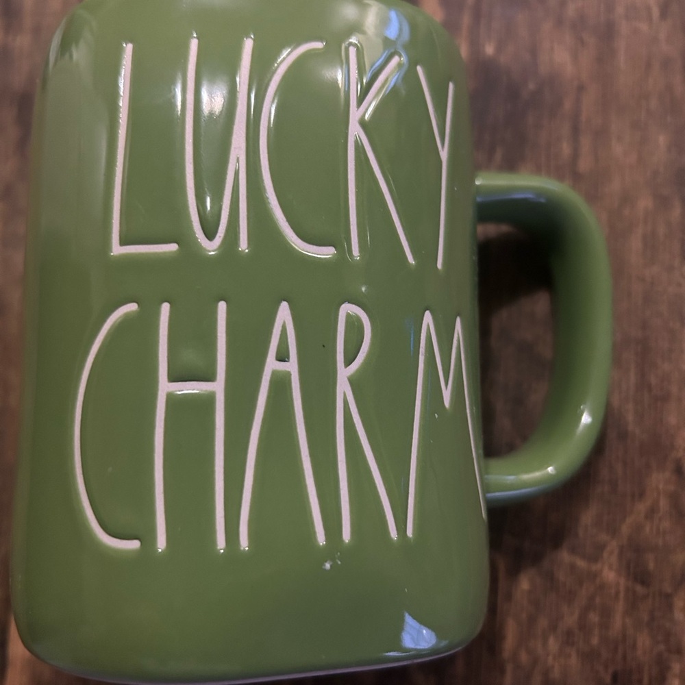 Rae Dunn "Lucky Charm" Mug  St Patrick's Day Coffee Tea Green New‎